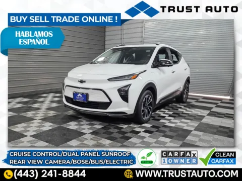 White 2023 Chevrolet Bolt EUV Premier Electric SUV for sale in Sykesville, MD