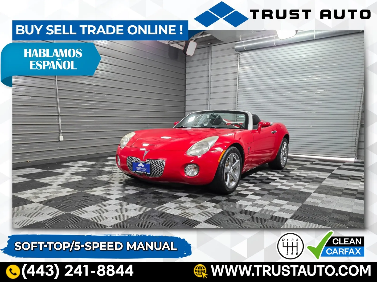 2008 Pontiac Solstice 5-Speed Manual Soft-Top Convertible