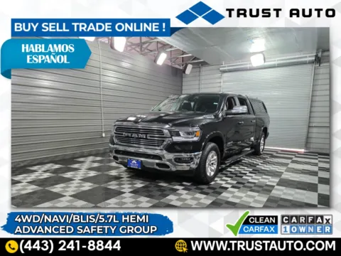 Black 2019 Ram 1500 Laramie 4WD Crew Cab 5.7L V8 HEMI 6.4FT Long Bed Pickup Truck for sale in Sykesville, MD
