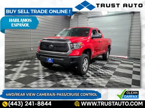 Red 2018 Toyota Tundra SR 4WD Double Cab V8 6-Pass Pickup Truck for sale in Sykesville, MD