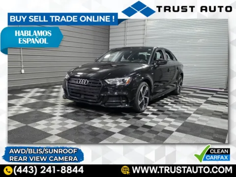 Black 2020 Audi A3 S line Premium AWD Sedan for sale in Sykesville, MD