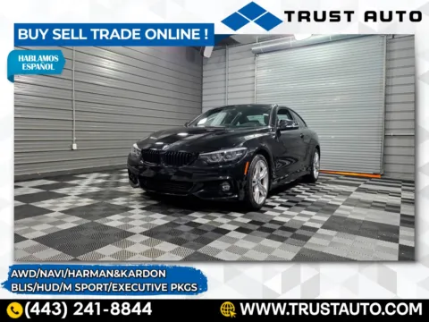 Black 2020 BMW 4 Series 430i xDrive AWD Coupe w/M Sport/Executive Pkgs for sale in Sykesville, MD