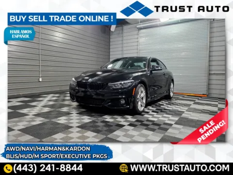 Black 2020 BMW 4 Series 430i xDrive AWD Coupe w/M Sport/Executive Pkgs for sale in Sykesville, MD