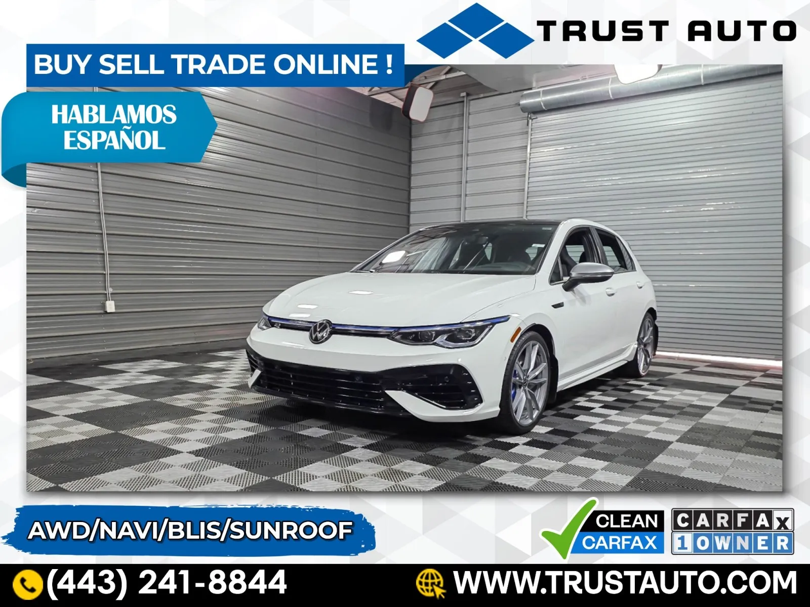 White 2024 Volkswagen Golf R 4Motion AWD Hatchback for sale in Sykesville, MD