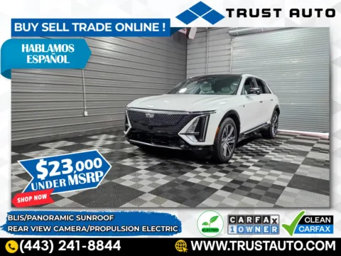 White 2024 Cadillac LYRIQ Luxury AWD Electric SUV for sale in Sykesville, MD