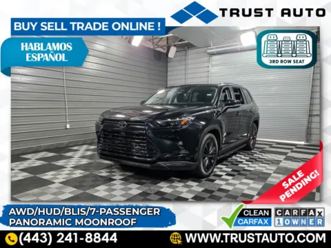 Black 2024 Toyota Grand Highlander Platinum AWD 7-Passenger Luxury SUV for sale in Sykesville, MD