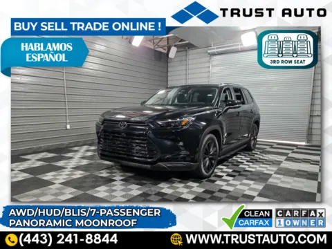Black 2024 Toyota Grand Highlander Platinum AWD 7-Passenger Luxury SUV for sale in Sykesville, MD