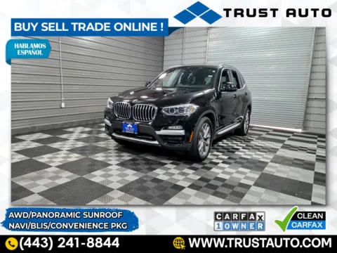 Black 2019 BMW X3 xDrive30i AWD Luxury SUV w/Convenience Pkgs for sale in Sykesville, MD