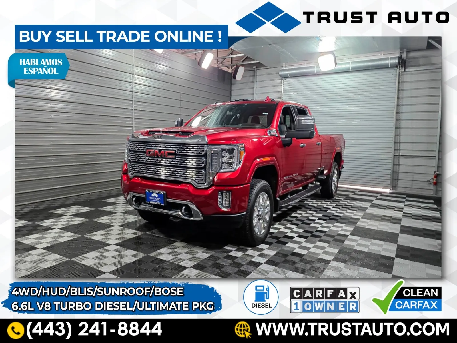 2022 GMC Sierra 3500HD Denali 4WD Crew Cab 8FT Long Bed Duramax Diesel Pickup Truck w/Ultimate Pkg for sale in Sykesville, MD