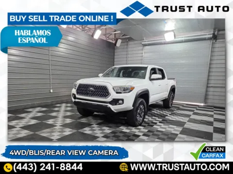White 2018 Toyota Tacoma TRD Off Road 4WD Double Cab Pickup Truck for sale in Sykesville, MD