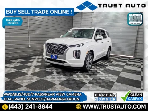 White 2021 Hyundai Palisade Limited AWD 7-Passenger SUV for sale in Sykesville, MD