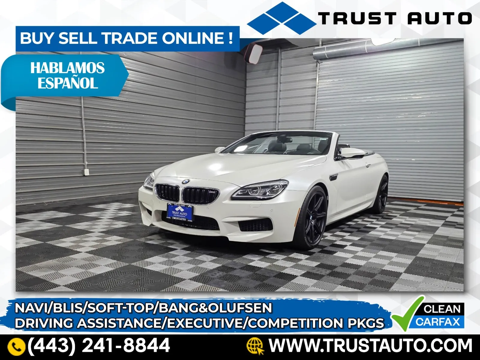 White 2018 BMW M6 Soft-Top 2-Door Sport Coupe Convertible/Cabriolet for sale in Sykesville, MD