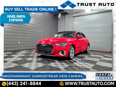 Red 2022 Audi A3 Premium 40 TSFI quattro AWD Sedan for sale in Sykesville, MD