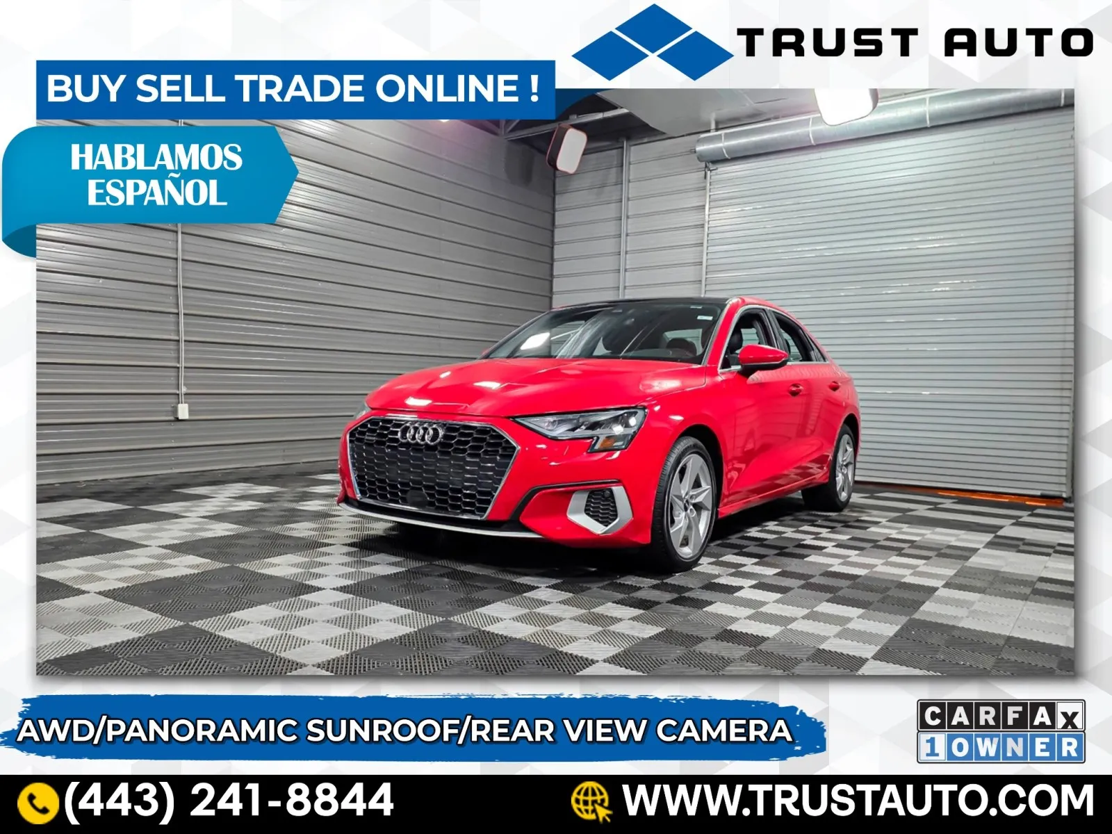 2022 Audi A3 Premium 40 TSFI quattro AWD Sedan