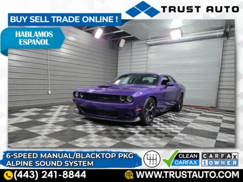 Purple 2023 Dodge Challenger R/T 6-Speed Manual 5.7L V8 HEMI Sport Coupe for sale in Sykesville, MD