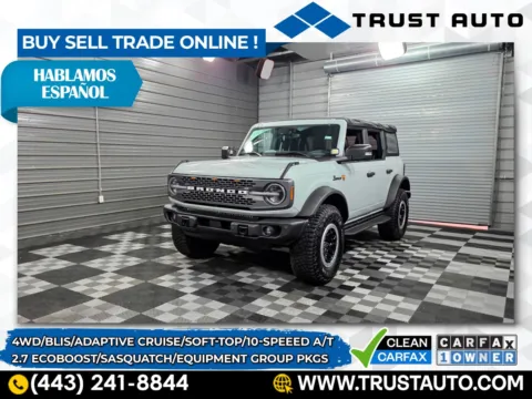 Gray 2022 Ford Bronco Badlands 4WD Ecoboost Soft-Top SUV w/Sasquatch/Equipment Group Pkgs for sale in Sykesville, MD