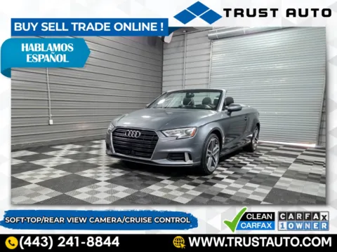 Gray 2017 Audi A3 2.0 TSFI Premium Soft-Top Convertible for sale in Sykesville, MD