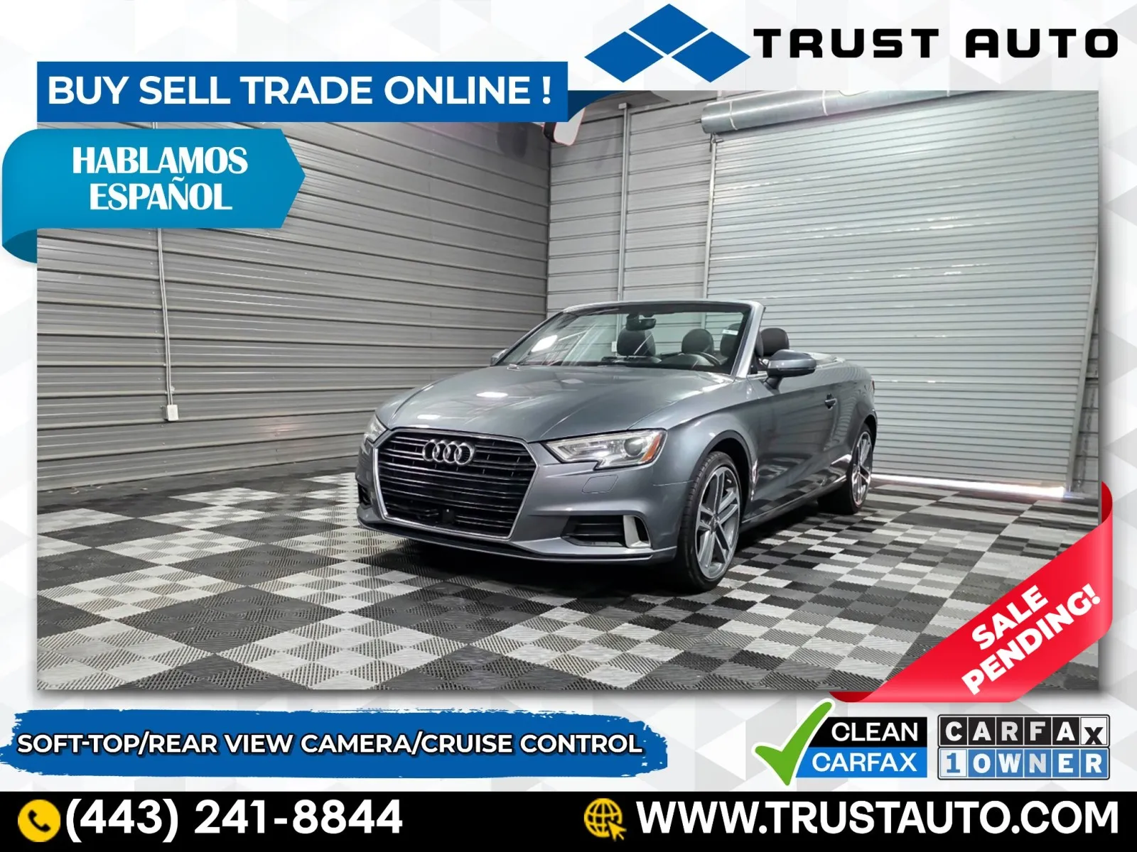 2017 Audi A3 2.0 TSFI Premium Soft-Top Convertible for sale in Sykesville, MD