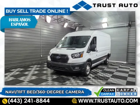 White 2023 Ford Transit T-250 Cargo 148''WB Medium Roof Minivan/Van for sale in Sykesville, MD