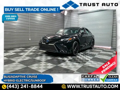 Black 2023 Toyota Camry SE Hybrid-Electric Sedan for sale in Sykesville, MD