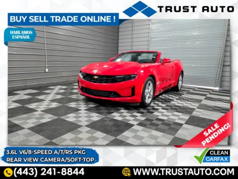 Red 2019 Chevrolet Camaro 1LT Soft-Top Convertible w/RS Pkg for sale in Sykesville, MD