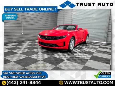 Red 2019 Chevrolet Camaro 1LT Soft-Top Convertible w/RS Pkg for sale in Sykesville, MD