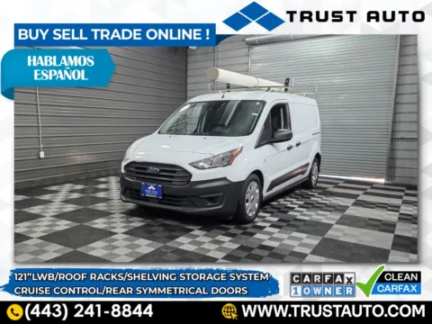 White 2021 Ford Transit Connect XL 121'' LWB Minivan/Van w/Shelving Storage System for sale in Sykesville, MD