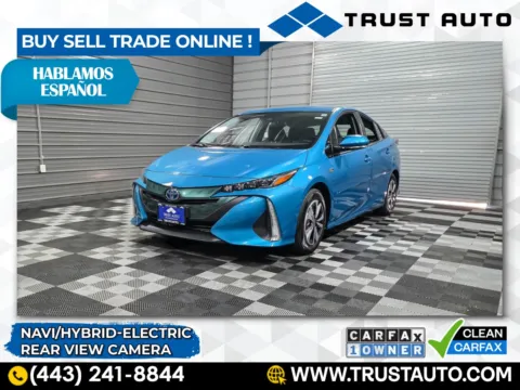 Blue 2018 Toyota Prius Prime Plus Hybrid-Electric Hatchback for sale in Sykesville, MD