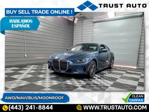 Blue 2022 BMW 4 Series 430i xDrive AWD Coupe for sale in Sykesville, MD