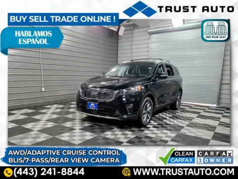 Black 2019 Kia Sorento EX V6 AWD 7-Passenger SUV for sale in Sykesville, MD