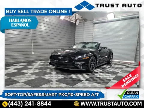 Black 2019 Ford Mustang GT Premium Soft-Top Convertible 5.0L V8 Sport Coupe for sale in Sykesville, MD
