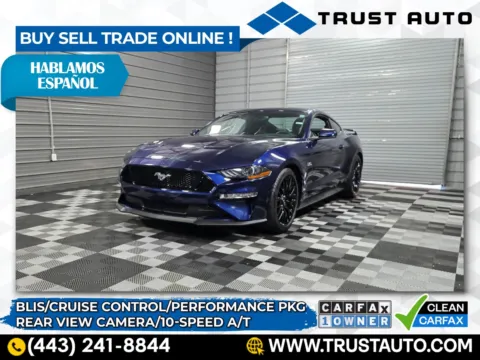 Blue 2020 Ford Mustang GT Premium Fastback Coupe w/Performance Pkg for sale in Sykesville, MD