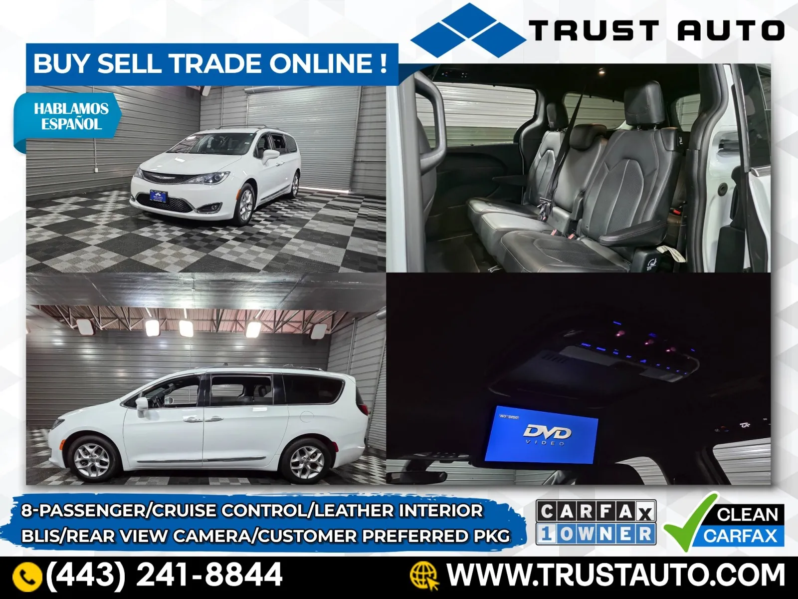 White 2019 Chrysler Pacifica Touring L 35th Anniversary 8-Passenger Minivan/Van for sale in Sykesville, MD