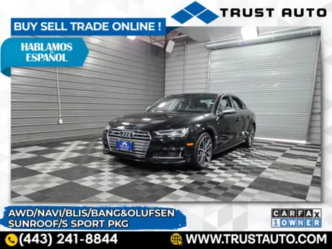 Black 2018 Audi S4 Premium Plus AWD Luxury Sedan for sale in Sykesville, MD