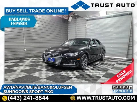 Black 2018 Audi S4 Premium Plus AWD Luxury Sedan for sale in Sykesville, MD