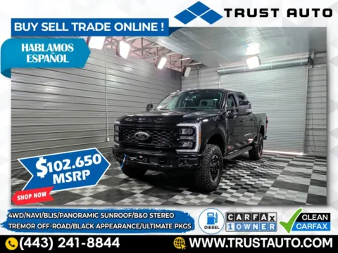 Black 2025 Ford Super Duty F-250 LARIAT 4WD Crew Cab Power Stroke Diesel Pickup Truck w/Tremor Of for sale in Sykesville, MD