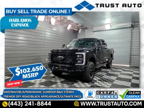 Black 2025 Ford Super Duty F-250 LARIAT 4WD Crew Cab Power Stroke Diesel Pickup Truck w/Tremor Off-Road/Ultimate Pkgs for sale in Sykesville, MD