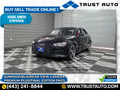 Black 2020 Audi A3 40 TFSI Premium Plus Sedan for sale in Sykesville, MD