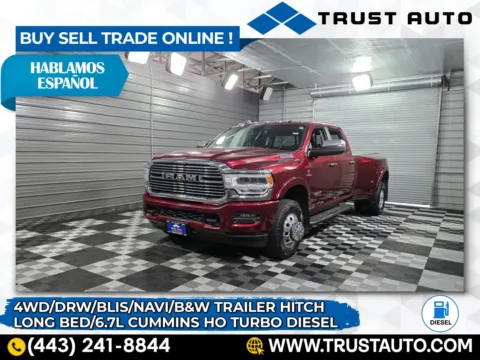 Red 2020 Ram 3500 Laramie DRW 4WD Crew Cab Dually Long Bed HO 6.7L Cummins Diesel Pickup Truck for sale in Sykesville, MD