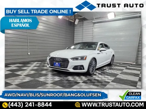 White 2019 Audi A5 Sportback 45 TFSI quattro Premium Plus AWD Hatchback for sale in Sykesville, MD