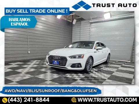 White 2019 Audi A5 Sportback 45 TFSI quattro Premium Plus AWD Hatchback for sale in Sykesville, MD