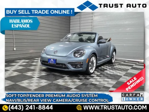 Blue 2019 Volkswagen Beetle Final Edition SEL Soft-Top Convertible for sale in Sykesville, MD