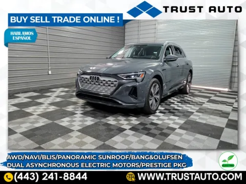 Gray 2024 Audi Q8 e-tron Prestige Quattro AWD Electric SUV for sale in Sykesville, MD