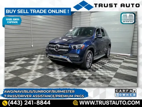 Blue 2022 Mercedes-Benz GLE 450 4MATIC AWD 7-Passenger SUV w/Driver Assistance Pkg for sale in Sykesville, MD