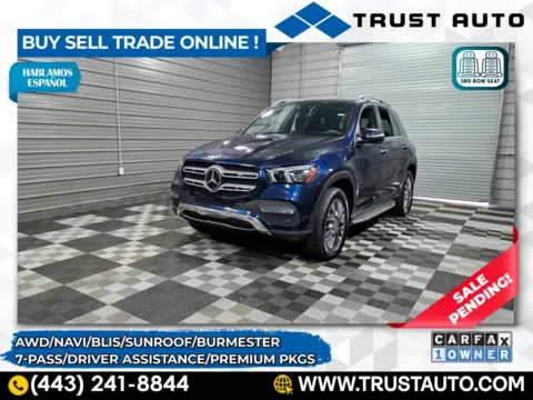 Blue 2022 Mercedes-Benz GLE 450 4MATIC AWD 7-Passenger SUV w/Driver Assistance Pkg for sale in Sykesville, MD