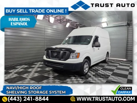 White 2018 Nissan NV 2500 HD Cargo SV High Roof Minivan/Van for sale in Sykesville, MD