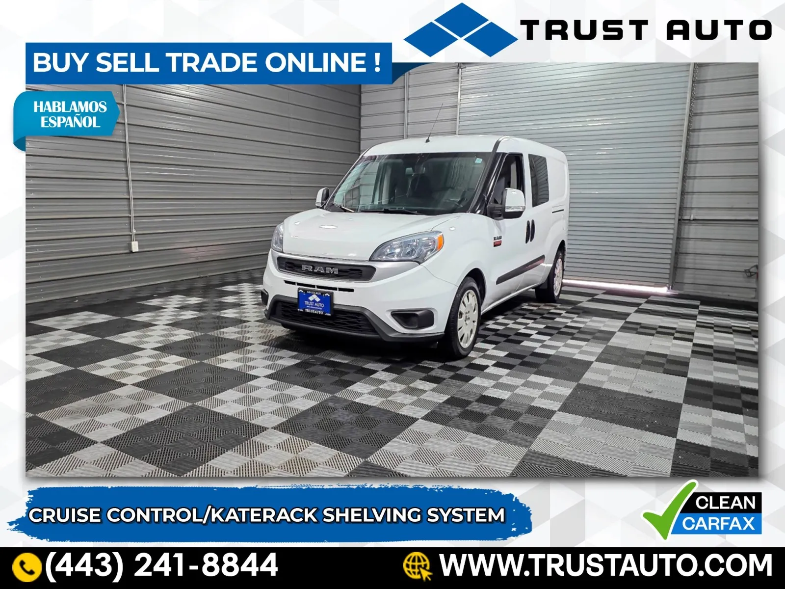 2019 Ram ProMaster City Cargo Tradesman SLT Minivan/Van w/Katerack Shelving System