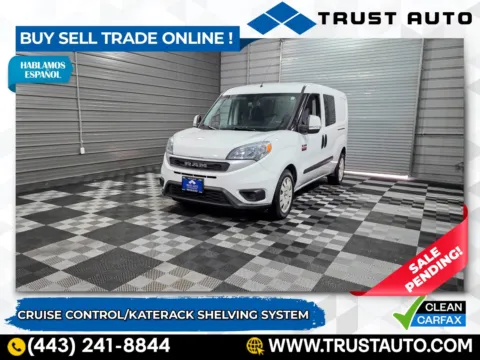White 2019 Ram ProMaster City Cargo Tradesman SLT Minivan/Van w/Katerack Shelving System for sale in Sykesville, MD