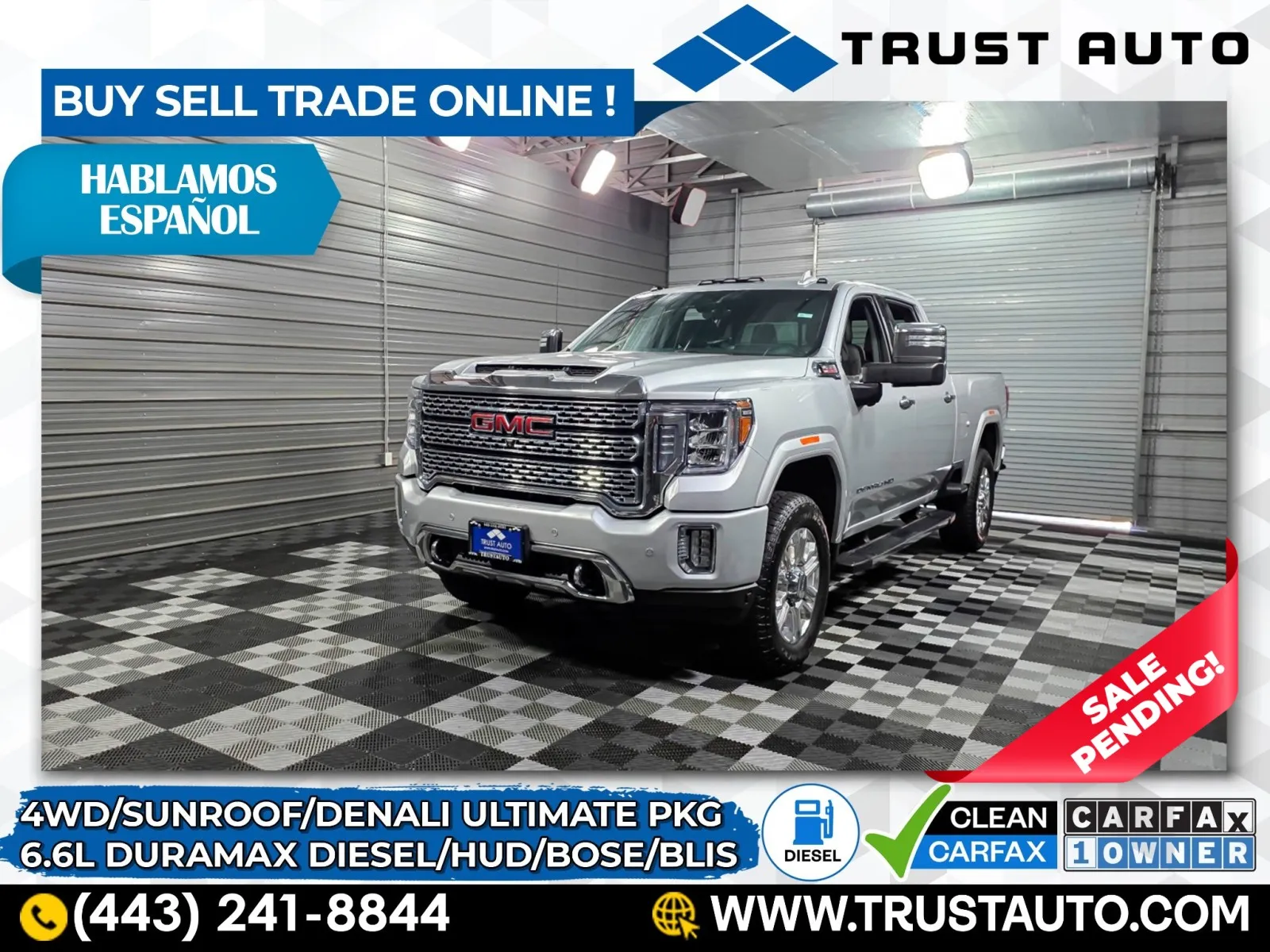 2022 GMC Sierra 2500HD Denali 4WD Crew Cab 6.6L Duramax Turbo Diesel Pickup Truck for sale in Sykesville, MD