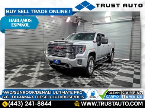 Silver 2022 GMC Sierra 2500HD Denali 4WD Crew Cab 6.6L Duramax Turbo Diesel Pickup Truck for sale in Sykesville, MD